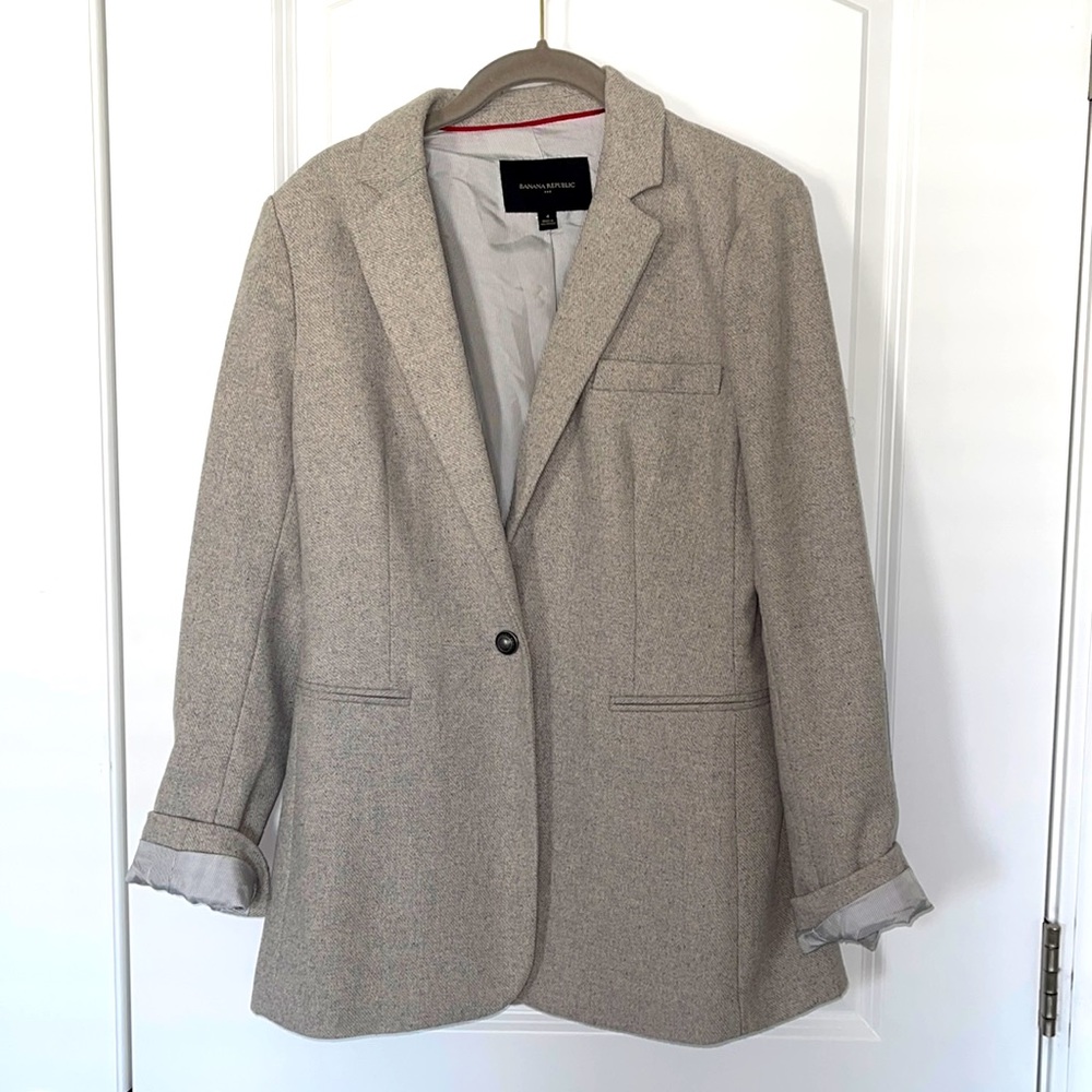 Banana Republic herringbone blazer